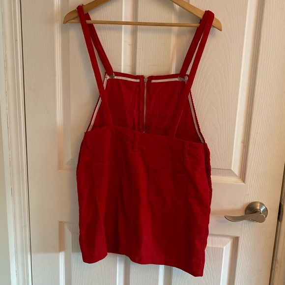 Read corduroy overall mini dress - Picture 2 of 2